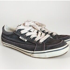 Taos Moc Star Sneakers Women Size 7 Shoes Gray Purple Canvas Low Lace Up